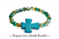Aurora Blue Stone Cross Stretch Bracelet