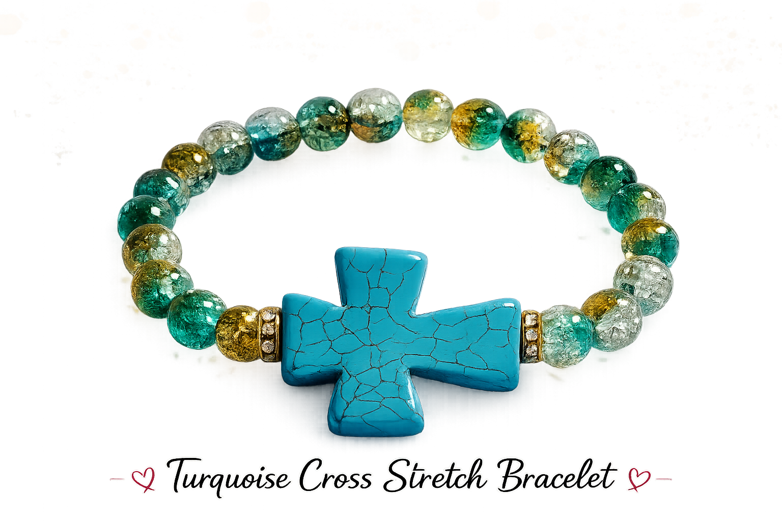 Aurora Blue Stone Cross Stretch Bracelet