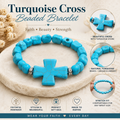 Turquoise Stone Cross Stretch Bracelet