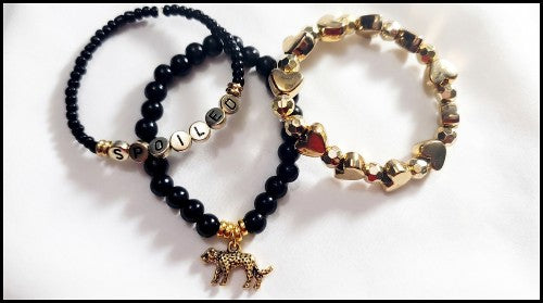 Spoiled Heart and Leopard 3 Stretch Bracelet Set