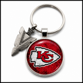 Weathered KC Chiefs Arrowhead Keychain