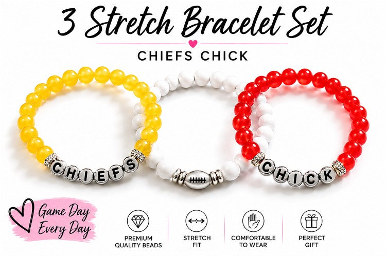Chiefs Chick 3 Stretch Bracelet Set