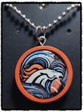 Denver Broncos Wood Pendant Necklace