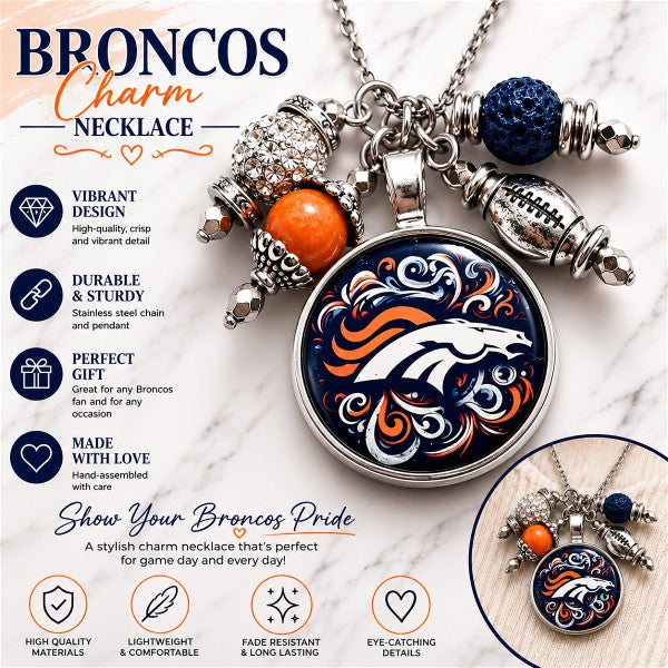 Denver Broncos Swirl Necklace