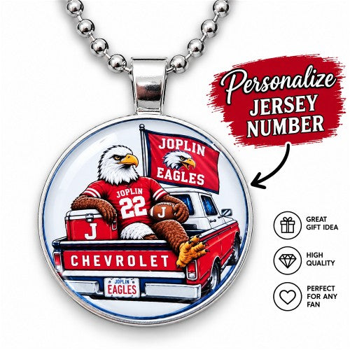 Personalized Joplin Eagle in Truck Necklace