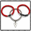 KC Chiefs Arrowhead 3 Stretch Bracelet Set