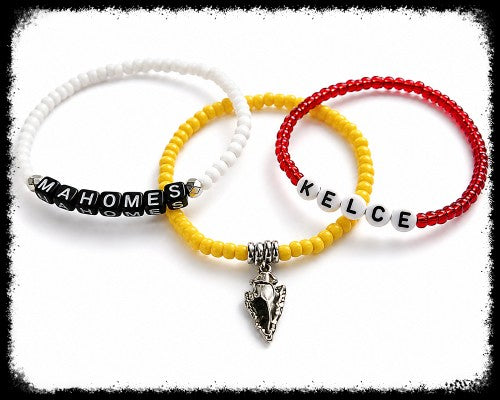 Mahomes Kelce Arrowhead 3 Stretch Bracelet Set