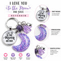 Purple I Love You to the Moon and Back Keychain
