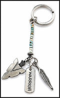 Warrior Arrowhead Feather Keychain